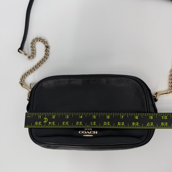 Coach Isla Leather Crossbody Purse Gold Chain Strap 31411 Black Bag - Picture 13 of 14